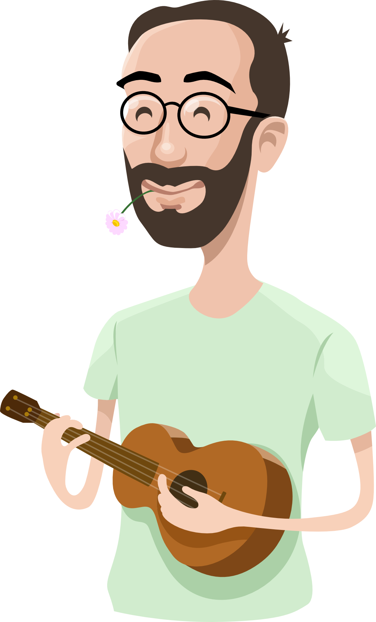 Manu Maillard avec son ukulélé en illustration